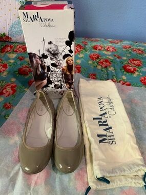 Maria Sharapova Cole Haan Nike Air Bacara Ballet Flats Summer Khaki Box Dust Bag
